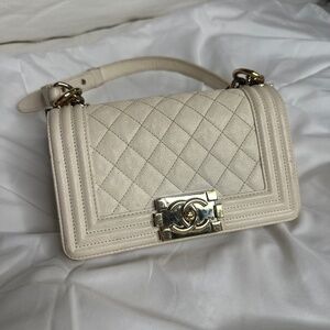 White Chanel boy bag